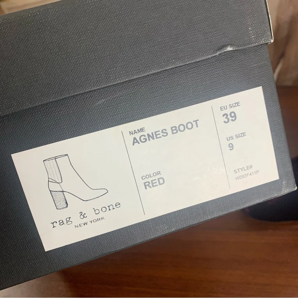 NEW Rag & Bone AGNES BOOT Suede in Black Cherry - Picture 10 of 10